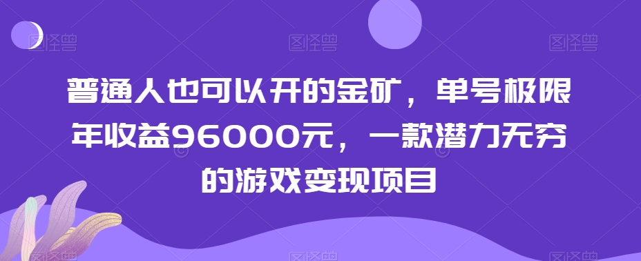 普通人也可以开的金矿，单号极限年收益96000元，一款潜力无穷的游戏变现项目【揭秘】-178分享