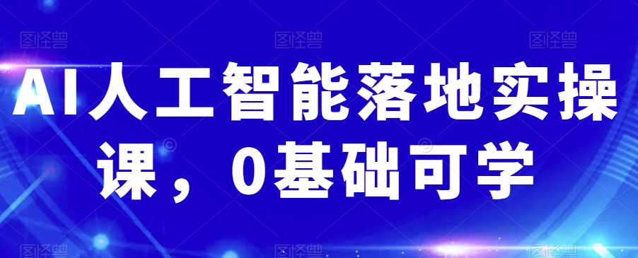 AI人工智能落地实操课，0基础可学-178分享