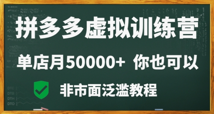 拼多多虚拟电商训练营月入30000+你也行，暴利稳定长久，副业首选-178分享