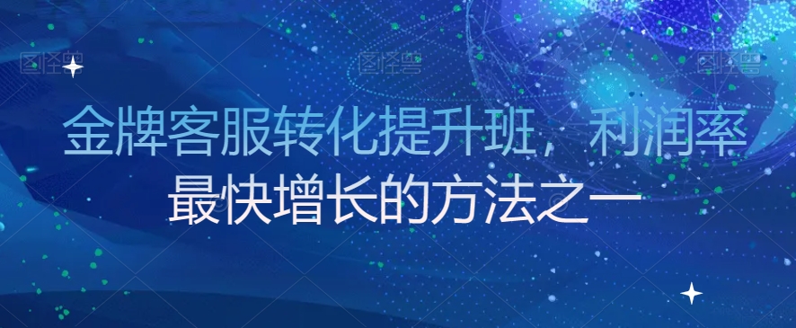 金牌客服转化提升班，利润率最快增长的方法之一-178分享