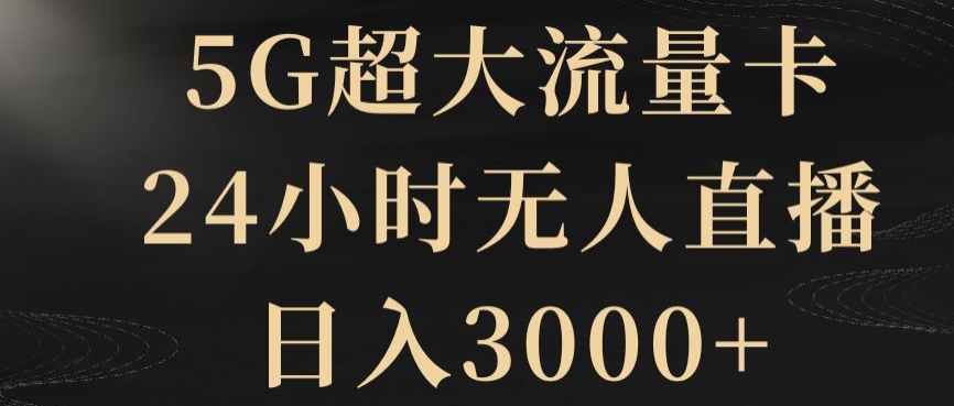 5G超大流量卡，24小时无人直播，日入3000+【揭秘】-178分享