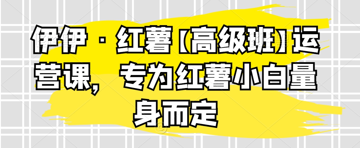 伊伊·红薯【高级班】运营课，专为红薯小白量身而定-178分享