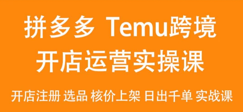 2024Temu最新玩法，Temu跨境开店运营实操课，开店注册/选品/核价上架/日出千单实战课-178分享