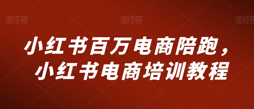 小红书百万电商陪跑，小红书电商培训教程-178分享