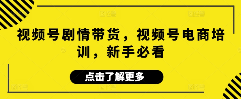 视频号剧情带货，视频号电商培训，新手必看-178分享