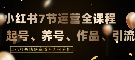 7节小红书运营实战全教程，结合最新情感赛道，打通小红书运营全流程【揭秘】-178分享