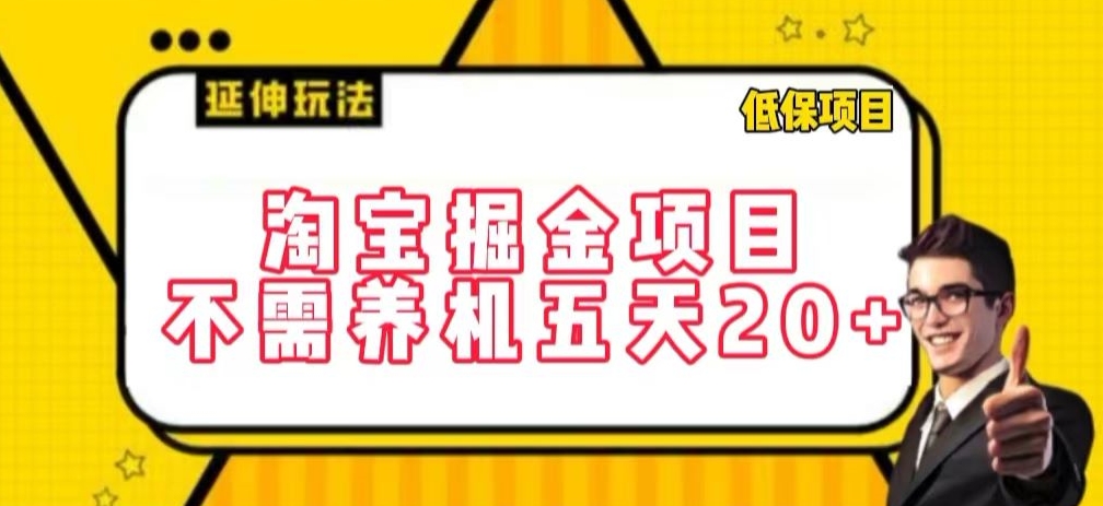 图片[1]-淘宝掘金项目，不需养机，五天20+，每天只需要花三四个小时【揭秘】-大飞资源库