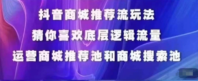 抖音商城运营课程，猜你喜欢入池商城搜索商城推荐人群标签覆盖-178分享