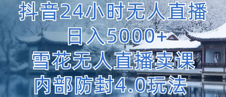 抖音24小时无人直播 日入5000+，雪花无人直播卖课，内部防封4.0玩法【揭秘】-178分享