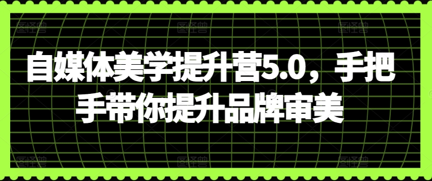 自媒体美学提升营5.0，手把手带你提升品牌审美-旺仔资源库