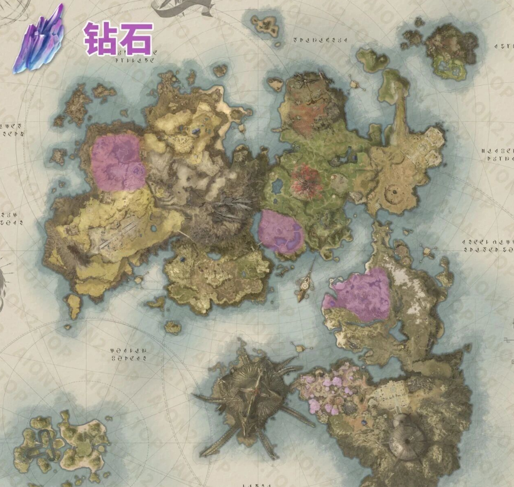 永恒之塔2攻略：天族&魔族采集物分布图